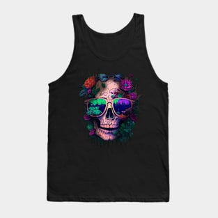 skull flowers Tank Top